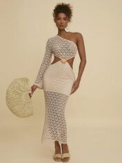 Акція на Плаття довге літнє жіноче SHEIN GD-00133409 S Пудрове від Rozetka