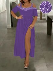 Акція на Плаття довге літнє жіноче SHEIN GD-00133616 XL Фіолетове від Rozetka