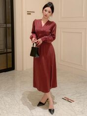 Акція на Плаття міді літнє жіноче SHEIN GD-00133836 L Теракотове від Rozetka