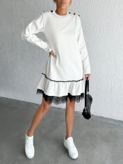 Акція на Плаття в'язане міді осіннє тепле жіноче SHEIN GD-00133898 L Біле від Rozetka