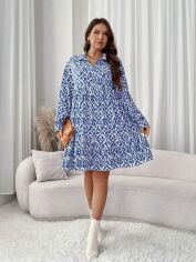 Акція на Плаття міді літнє жіноче SHEIN GD-00134062 4XL Синє від Rozetka