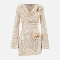 Акція на Плаття вечірнє коротке літнє жіноче SHEIN GD-00134091 S Пудрове від Rozetka