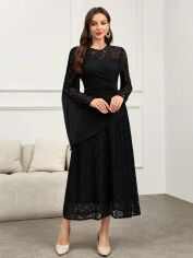Акція на Плаття вечірнє міді літнє жіноче SHEIN GD-00134672 S Чорне від Rozetka