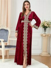 Акція на Плаття вечірнє довге літнє жіноче SHEIN GD-00134721 L Бордове від Rozetka