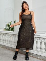 Акція на Плаття вечірнє міді літнє жіноче SHEIN GD-00137100 XL Чорне від Rozetka