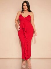 Акція на Плаття довге літнє жіноче SHEIN GD-00135843 XL Червоне від Rozetka