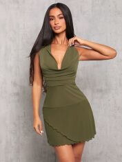 Акція на Плаття коротке літнє жіноче SHEIN GD-00133701 M Хакі від Rozetka