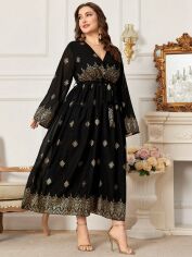 Акція на Плаття вечірнє довге літнє жіноче SHEIN GD-00135746 XL Чорне від Rozetka
