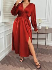 Акція на Плаття довге літнє жіноче SHEIN GD-00135714 XL Червоне від Rozetka
