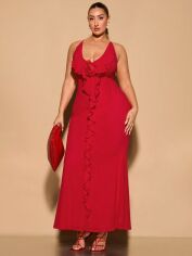 Акція на Плаття вечірнє довге літнє жіноче SHEIN GD-00132465 XL Червоне від Rozetka