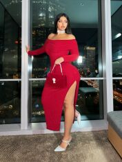 Акція на Сукня жіноча SHEIN GD-00133473 4XL Червона від Rozetka
