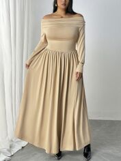Акція на Плаття вечірнє довге літнє жіноче SHEIN GD-00134080 3XL Бежеве від Rozetka