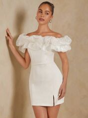 Акція на Плаття вечірнє коротке літнє жіноче SHEIN GD-00131389 L Біле від Rozetka