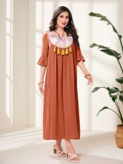 Акція на Плаття довге літнє жіноче SHEIN GD-00142430 L Теракотове від Rozetka