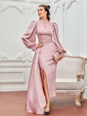 Акція на Плаття вечірнє довге літнє жіноче SHEIN GD-00142514 L Світло-рожеве від Rozetka