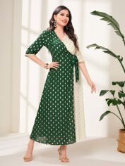 Акція на Плаття на запах вечірнє довге літнє жіноче SHEIN GD-00142652 L Комбіноване від Rozetka