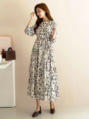 Акція на Плаття довге літнє жіноче SHEIN GD-00142747 L Кремове від Rozetka