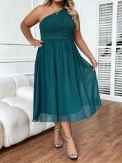 Акція на Плаття вечірнє міді літнє жіноче SHEIN GD-00139750 4XL Морської хвилі від Rozetka