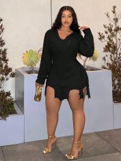 Акція на Плаття коротке літнє жіноче SHEIN GD-00139040 3XL Чорне від Rozetka