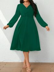 Акція на Плаття вечірнє міді осіннє жіноче SHEIN GD-00139074 3XL Зелене від Rozetka