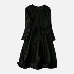 Акція на Плаття в'язане міді зимове тепле жіноче SHEIN GD-00138139 2XL Чорне від Rozetka