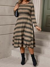 Акція на Плаття в'язане міді осіннє тепле жіноче SHEIN GD-00138158 2XL Комбіноване від Rozetka