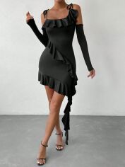 Акція на Плаття вечірнє коротке літнє жіноче SHEIN GD-00143235 L Чорне від Rozetka