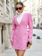 Акція на Плаття коротке осіннє жіноче SHEIN GD-00143238 L Рожеве від Rozetka