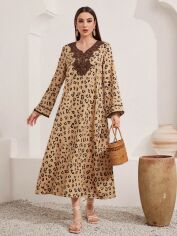 Акція на Плаття довге літнє жіноче SHEIN GD-00143302 L Бежеве від Rozetka