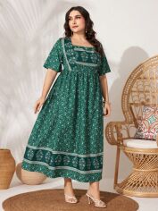 Акція на Плаття довге літнє жіноче SHEIN GD-00138292 2XL Зелене від Rozetka