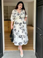 Акція на Плаття міді літнє жіноче SHEIN GD-00138434 2XL Біле від Rozetka