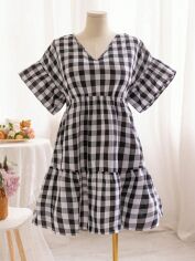 Акція на Плаття коротке літнє жіноче SHEIN GD-00140065 4XL Чорно-біле від Rozetka