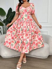 Акція на Плаття міді літнє жіноче SHEIN GD-00140107 4XL Комбіноване від Rozetka