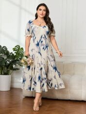 Акція на Плаття довге літнє жіноче SHEIN GD-00140223 4XL Комбіноване від Rozetka
