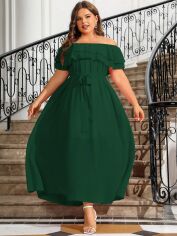 Акція на Сукня жіноча SHEIN GD-00140227 4XL Темно-зелена від Rozetka