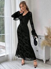 Акція на Плаття вечірнє довге осіннє жіноче SHEIN GD-00139619 3XL Чорне від Rozetka