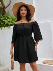 Акція на Плаття коротке літнє жіноче SHEIN GD-00139153 3XL Чорне від Rozetka