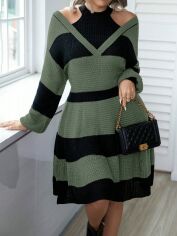 Акція на Плаття в'язане міді зимове тепле жіноче SHEIN GD-00139157 3XL Комбіноване від Rozetka