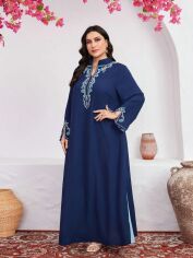 Акція на Плаття вечірнє довге осіннє жіноче SHEIN GD-00139900 4XL Темно-синє від Rozetka