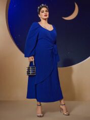 Акція на Плаття вечірнє міді осіннє жіноче SHEIN GD-00139909 4XL Синє від Rozetka