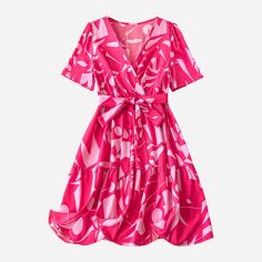 Акція на Плаття коротке літнє жіноче SHEIN GD-00140163 4XL Фуксія від Rozetka