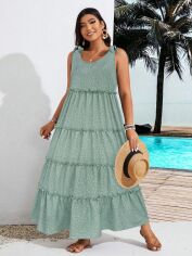 Акція на Сарафан жіночий літній SHEIN GD-00140168 4XL Сіро-зелений від Rozetka