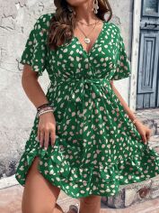 Акція на Плаття міді літнє жіноче SHEIN GD-00137738 XL Зелене від Rozetka