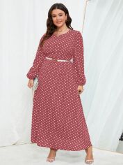 Акція на Плаття довге літнє жіноче SHEIN GD-00140192 4XL Світло-червоне від Rozetka