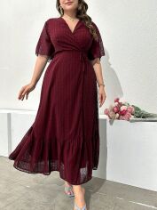 Акція на Плаття довге літнє жіноче SHEIN GD-00138745 2XL Бордове від Rozetka