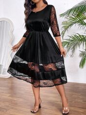 Акція на Плаття вечірнє міді літнє жіноче SHEIN GD-00140212 4XL Чорне від Rozetka