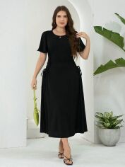 Акція на Плаття міді літнє жіноче SHEIN GD-00140034 4XL Чорне від Rozetka