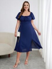 Акція на Плаття міді літнє жіноче SHEIN GD-00140036 4XL Темно-синє від Rozetka