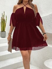 Акція на Сукня жіноча SHEIN GD-00140050 4XL Бордова від Rozetka