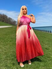 Акція на Плаття вечірнє довге літнє жіноче SHEIN GD-00138511 2XL Комбіноване від Rozetka